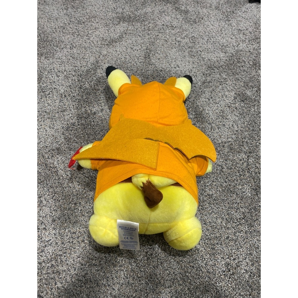Build-A-Bear Pikachu Charizard Hoodie Plush Pokemon 17 Inch Yellow Orange Wings - Picture 2 of 3